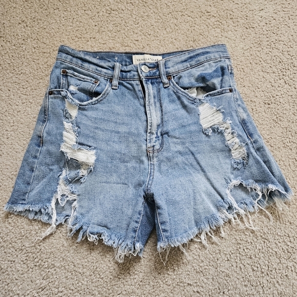 Vanilla Star High Risw Distresses Shorts 3 - Picture 1 of 8